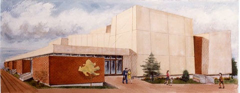 An Artist Impression of what the Civic Centre will look like before construction in 1976